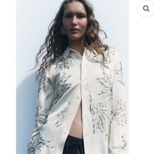 NWT Zara Embroidered Beaded Top